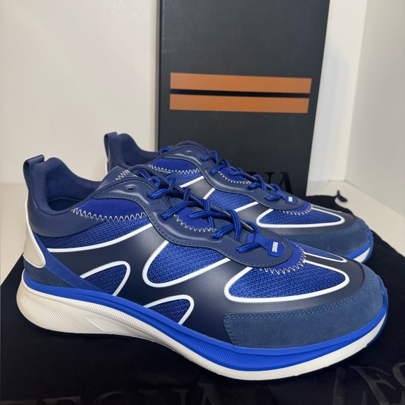 Authentic Zegna UTE Trainer Sneakers Navy New W/ Box size 13 - Picture 1 of 7